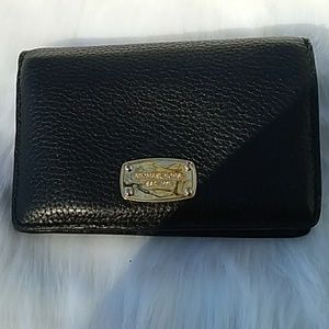 MICHAEL KORS BLACK WALLET, SIGNATURE LINING NWOT